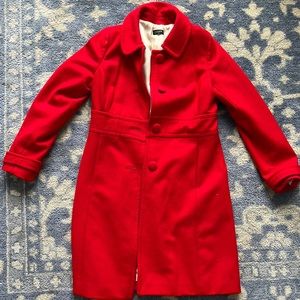 Jcrew red pea coat